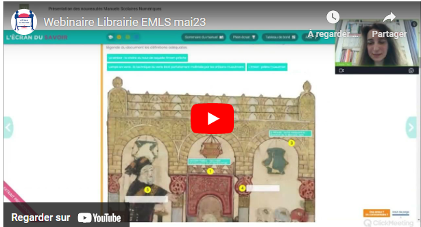 Présentation de l’Ecran du Savoir au Webinaire de la Librairie EMLS